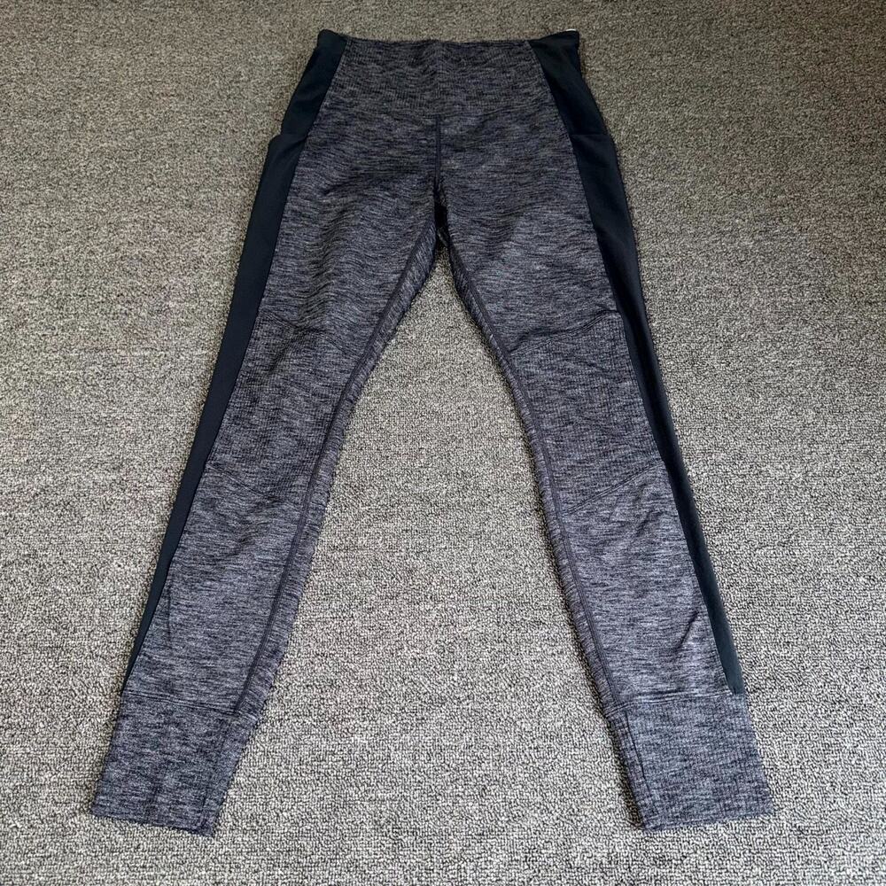 Athleta Jogger Leggings Womens Small Black Gray High Waisted Stretch Activewear